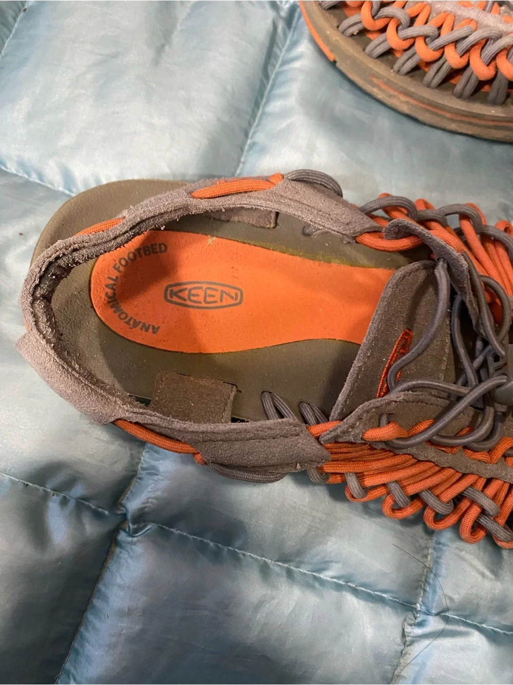 KEEN UNEEK Two-Tone Orange & Gray Sandals Sz 9.5